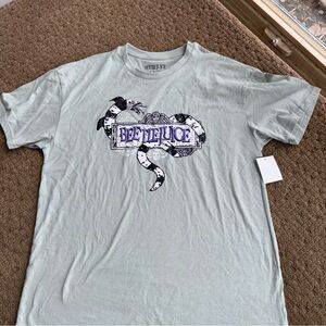 Beetlejuice Graphic Tee in Light Sage Green XL new with tags